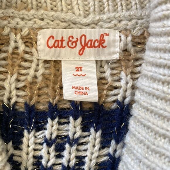 Toddler Winter Fairisle Cardigan Sweater Cream size 2T - Picture 2 of 4